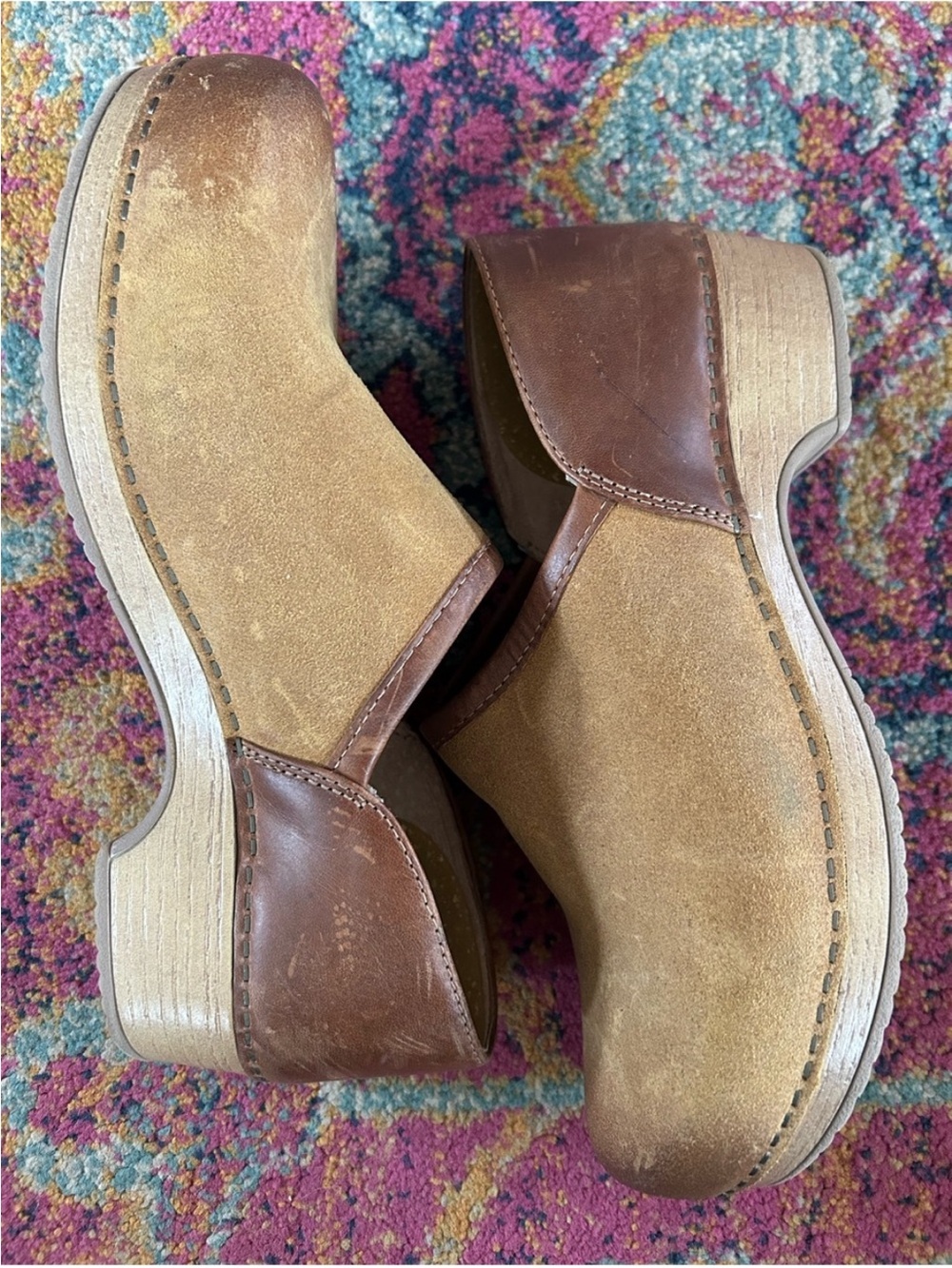 Dansko | Women’s Tan Burnished Suede Leather Brenna Classic Clogs Size 9 - Picture 7 of 16